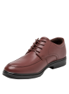 Zapato Derby café de cuero para hombre con taco bloque de 3.5 cm.