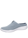 zapato urbano celeste para mujer con punta redonda y forro textil.