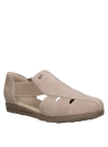 Sandalia casual de cuero taupe, diseño femenino cómodo y ligero.