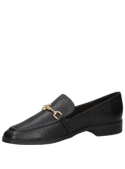 Elegante zapato negro de cuero para mujer, estilo casual, ideal para reuniones y eventos sociales.