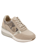 Zapatilla urbana beige de cuero, ideal para actividades diarias, con forro de mesh suave.