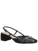 Zapato de cuero negro casual para mujer, elegante y sofisticado, ideal para eventos sociales.