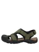 Sandalia de cuero verde para hombre, diseño outdoor, cómoda y resistente.