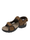 Sandalia café de cuero para hombre, cómoda y resistente, adecuada para la playa o el parque.