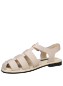 Sandalia beige de cuero para mujer, estilo casual y femenino, cómoda y duradera para cualquier ocasión.