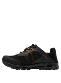 zapatilla negra para hombre, ideal para trail running, con punta redonda y caña de 4.5 cm