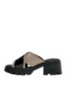 sandalia Zappa taupe de cuero para mujer con estilo vanguardista