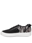 Zapatilla de cuero estilo urbano para mujer, detalle animal print, cómoda y vanguardista.
