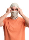 Bandana crema unisex para niños, perfecta como bufanda o cinta para la cabeza en actividades deportivas.