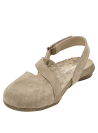 Elegante sandalia taupe de cuero para mujer, estilo casual y confort en cada paso.