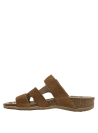 Sandalia de mujer camel, cuero premium, estilo casual con forro suave y diseño confortable.