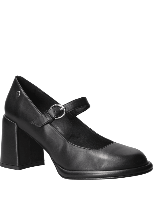 Zapato de cuero negro casual para mujer, estilo moderno con forro de microfibra suave.