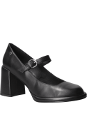 Zapato de cuero negro casual para mujer, estilo moderno con forro de microfibra suave.