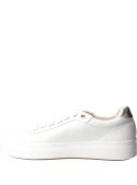 zapatilla de cuero blanco de estilo urbano para mujer, ideal para moda vanguardista