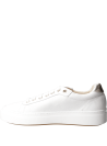 zapatilla de cuero blanco de estilo urbano para mujer, ideal para moda vanguardista