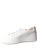 calzado urbano de cuero blanco para mujer con punta redonda y caña de 6 cm