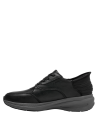 Zapato hombre negro de cuero, con cordones clásicos para ajuste personalizado y refuerzo en el talón para estabilidad.