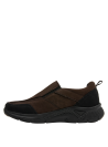 Zapatilla marrón urbana de cuero para hombre con suela gruesa, soporte, amortiguación y tracción mejorada.