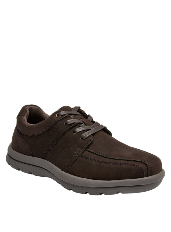Zapato de cuero gris para hombre, estilo casual, con acabado suave y duradero, proporciona ajuste firme y comodidad diaria.