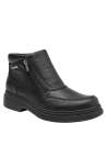 Calzado masculino de cuero negro, resistente y cómodo, con suela adherente ideal para climas húmedos y terrenos irregulares.