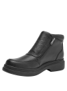 Botín negro de cuero para hombre, con diseño clásico, ideal para uso cotidiano, destaca por su textura granulada y robusta.