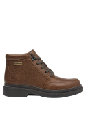Botín masculino en cuero café, estilo casual, entresuela acolchada para absorción de impactos y comodidad prolongada.