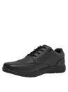 Zapato negro de cuero para hombre, ideal para uso diario, con diseño clásico y cordones para ajuste personalizado.