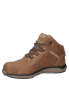 Zapato de seguridad camel para hombre de cuero plena flor, resistente al agua y duradero.