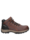 Zapato de seguridad café, ideal para trabajo en construcción o actividades que requieren protección y estabilidad.
