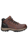 Zapato de seguridad café, ideal para trabajo en construcción o actividades que requieren protección y estabilidad.
