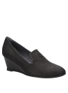 Mocasín negro de cuero para mujer, versátil y duradero, adecuado para ocasiones formales e informales.