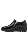 Elegante zapato botín bajo negro de cuero para mujer, ideal para uso diario, mezcla de estilo y funcionalidad.