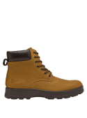 Botín camel masculino de cuero y textil, ideal para cualquier clima, con soporte y protección extra.