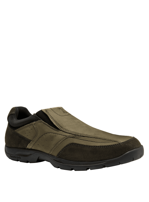 Zapato casual taupe de cuero para hombre, cuello acolchado que aumenta el confort en uso prolongado.