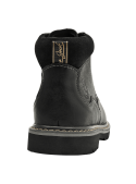 Botín negro de cuero para hombre, estilo casual, con caña alta y cordones, ideal para uso diario y caminatas urbanas.