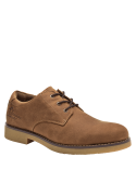 Zapato camel casual de cuero para hombre, con suela de goma y acabado artesanal, adecuado para actividades diarias.