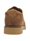 Zapato camel de cuero liso para hombre, estilo casual tipo bototo, con cordones y ojales metálicos, ideal para uso diario.