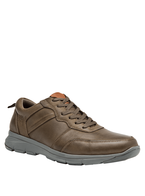 Zapato de cuero café casual para hombre, suela cómoda y tracción óptima, ideal para un look informal o semi-formal.