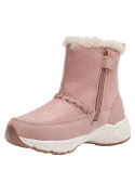 Bota de material sintético y textil en color rosado, con ajuste cómodo y cálido gracias al forro superior de tela peluda.