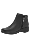 Botín casual de cuero negro, suela gruesa antideslizante para estabilidad, perfecto para caminar en la ciudad.