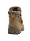 Botín camel de cuero gamuzado para mujer, estilo casual y moderno de Bruno Rossi J656, ideal para invierno.