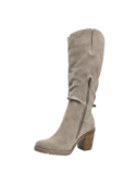 Bota de cuero taupe para mujer, estilo casual, resistente y segura para el invierno.
