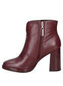 Botín burdeos de mujer, punta redondeada que reduce presión en los dedos, perfecto para ocasiones formales e informales.