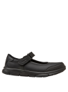 zapatilla colegial negra con diseño clásico Mary Jane, correa ajustable y material fácil de limpiar para uso prolongado.