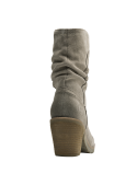 Bota taupe de cuero para mujer, casual, suela antideslizante y pliegue moderno, ideal para uso diario.