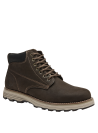 Botín marrón de cuero gamuzado para hombre, ideal para actividades al aire libre, con diseño robusto y detalles cuidados.