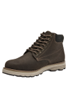 Calzado tipo botín marrón para hombre, estilo casual y funcional, con sistema de amarre metálico y soporte al tobillo.