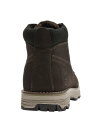 Botín casual marrón para hombre, cuero gamuzado, costura artesanal y caña alta acolchada.