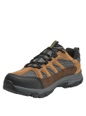 Zapatilla outdoor café para hombre, combinando cuero y textil, diseñada para comodidad y soporte en caminatas.