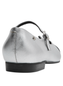 Zapato Mary Jane de cuero plata para mujer, mezcla de simplicidad y elegancia, perfecto para ocasiones elegantes.